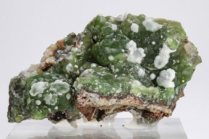 Botryoidal Green Smithsonite & Calcite Association - Greece #206114